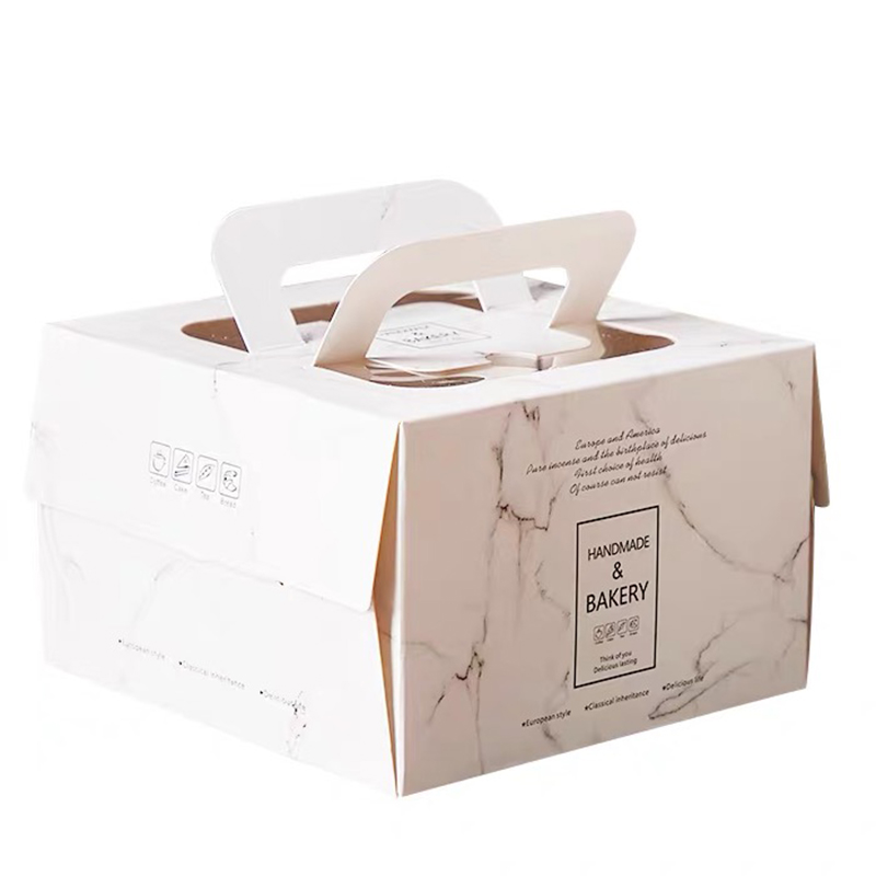 صندوق كعكة عيد ميلاد مخصص للطي مربع تغليف الغذاء المخبوز