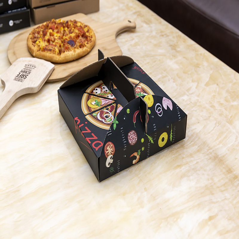 مخصص مختلف الحجم الطباعة المحمولة بيتزا تغليف مربع قابلة لإعادة الاستخدام المموج تسليم البيتزا مربع